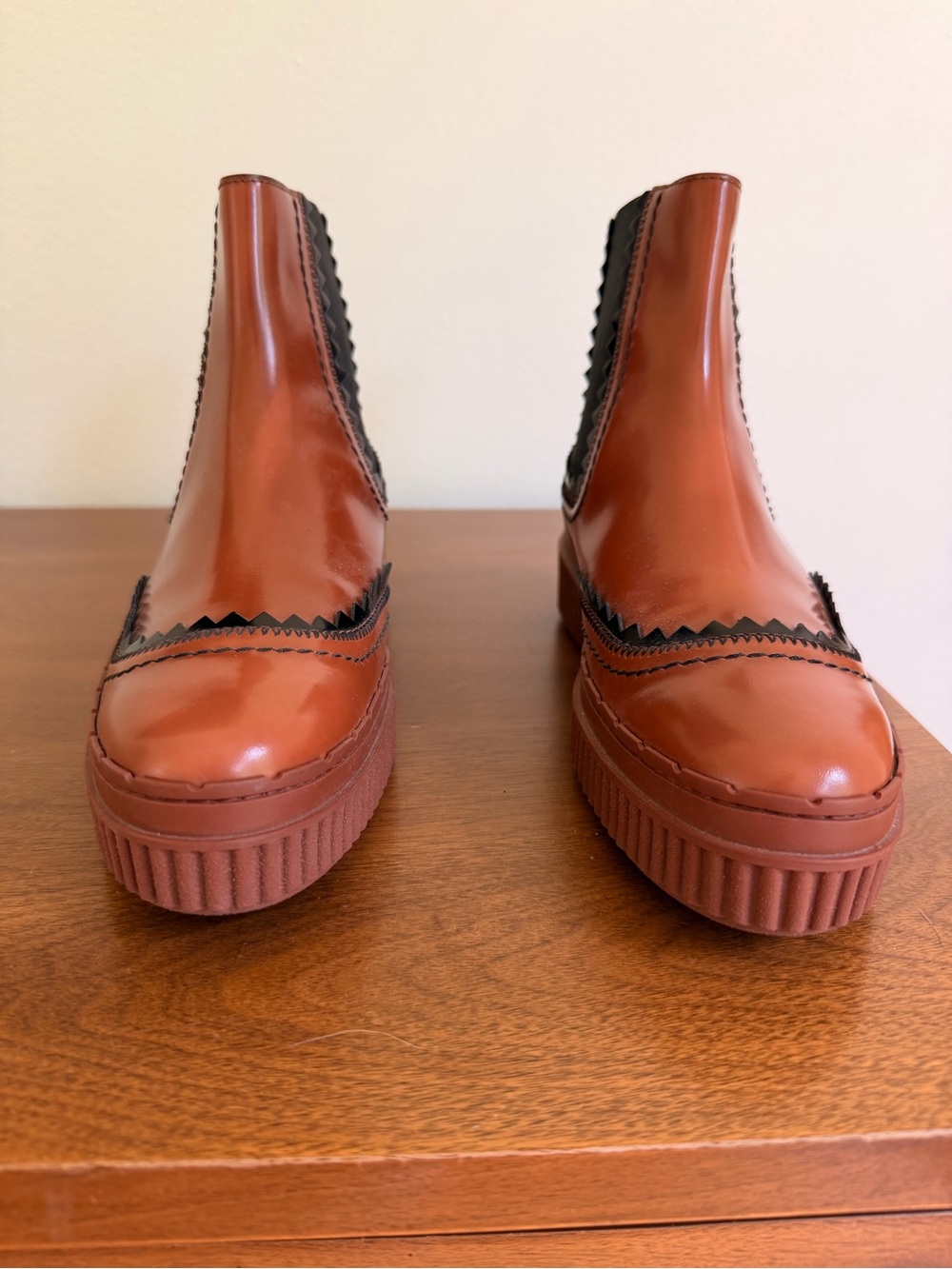 Tod’s Women’s Brown Platform Chelsea Booties - Sleek Slip-On Style